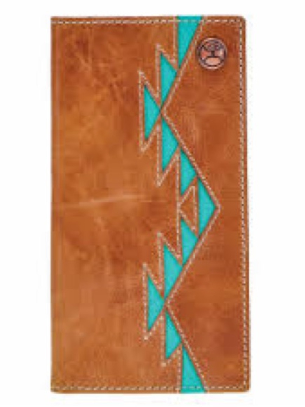 HOOEY "TONKAWA" RODEO HOOEY WALLET TAN W/TURQUOISE AZTEC
